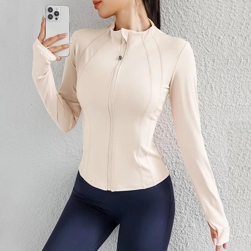 Sport Zip Up hiver femmes vestes de course entraînement Gym Fitness femmes vestes avec trous pour le