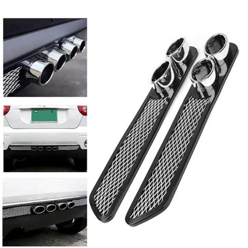 1 paire universelle grille de ventilation tuyau de silencieux d'échappement voiture Auto style faux 