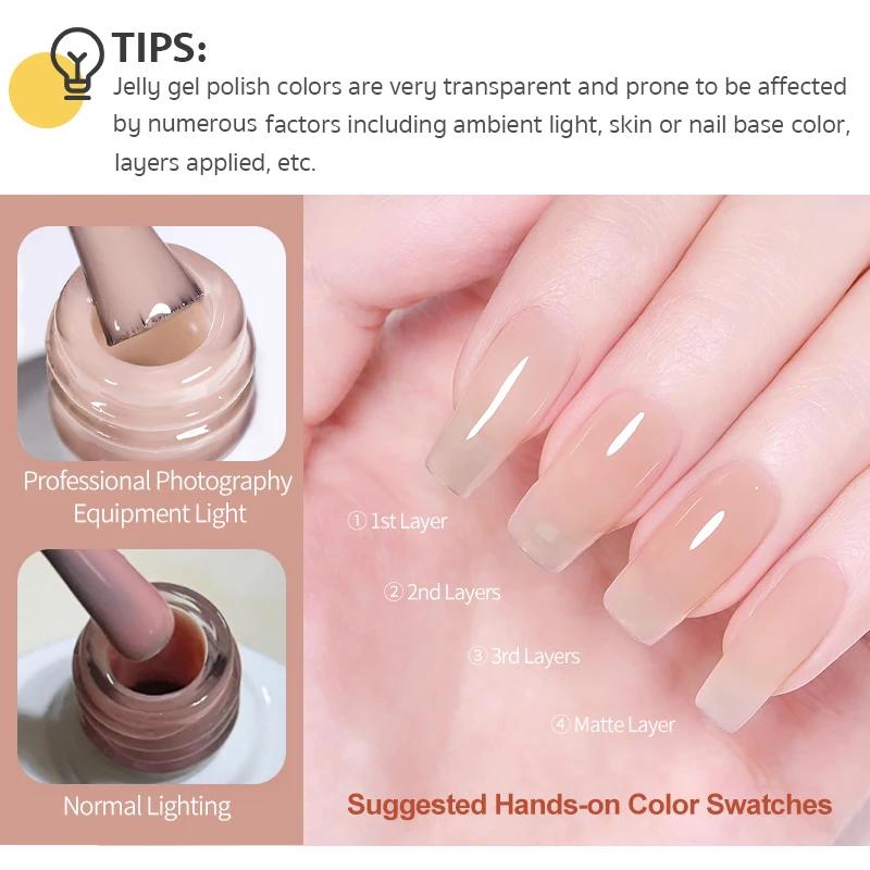 BORN PRETTY gelée nu Gel vernis à ongles 10ml rose clair pêche translucide couleur UV lumière Cure G