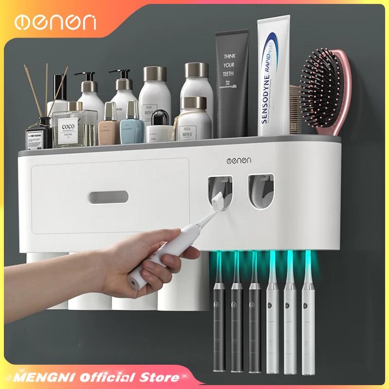 MENGNI-support de brosse à dents à Adsorption magnétique inversée, presse-dentifrice automatique mur