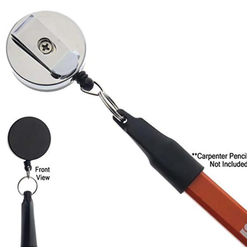 Porte-stylo rétractable en acier inoxydable et Silicone ABS, corde Anti-perte, porte-clés, Clip de c