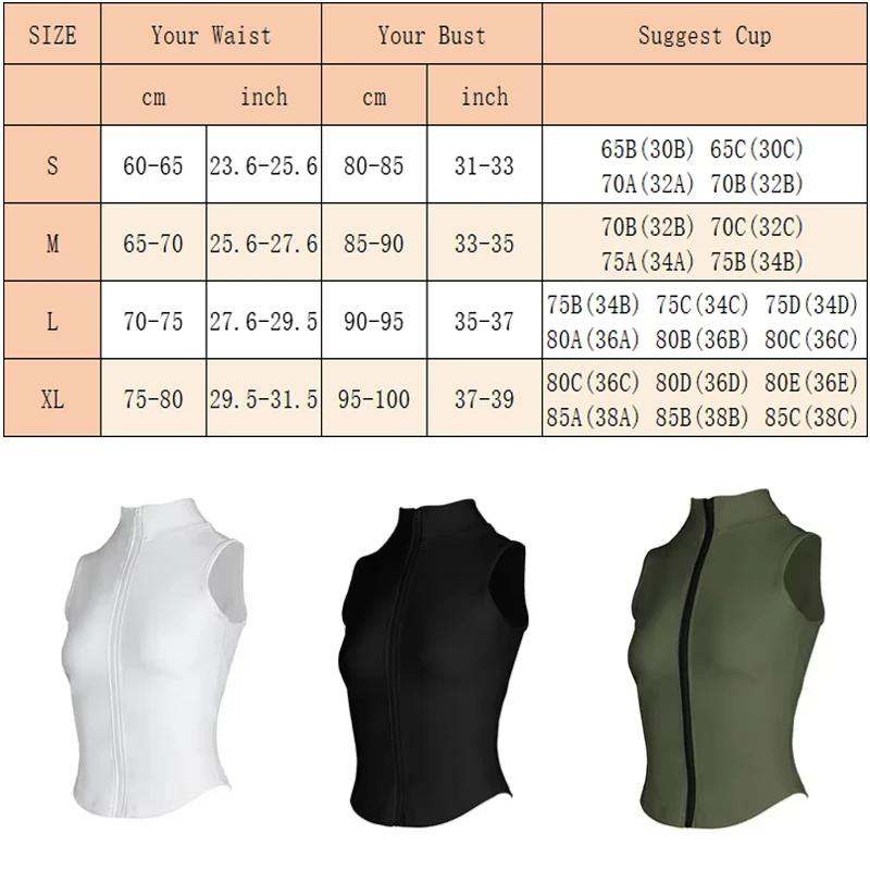 Aiithuug athlétique fermeture éclair Sweat gilet veste sans manches course dessus de Yoga col haut c