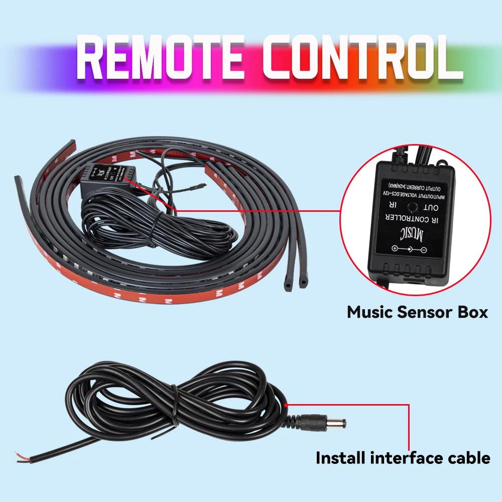Bande lumineuse LED Flexible pour voiture, contrôle à distance/APP, néon RGB, atmosphère ambiante, l