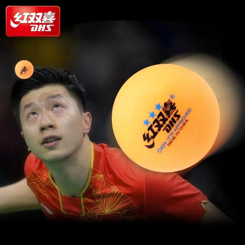 Balle de tennis de table DHS 3 étoiles D40 +, 50/100 balles, nouveau matériau cousu, plastique ABS,