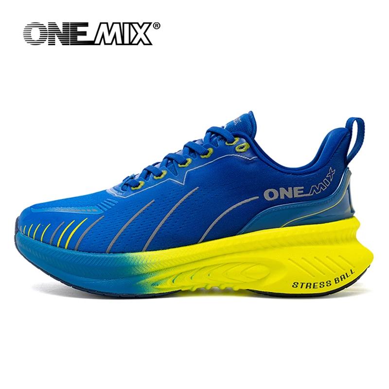 ONEMIX blanc chaussures de course sur route pour hommes coussin d'air chaussures de Sport en plein A