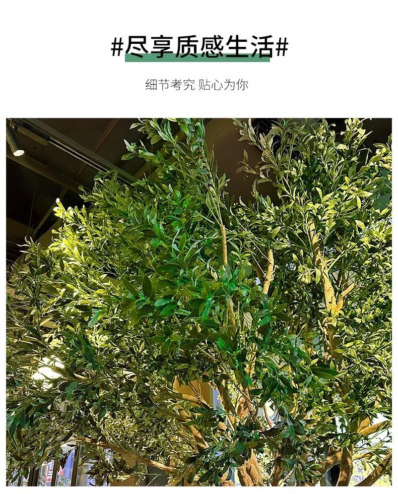 Olivier artificiel, grande plante verte bionique du sol au plafond, décoration paysagère intérieure 
