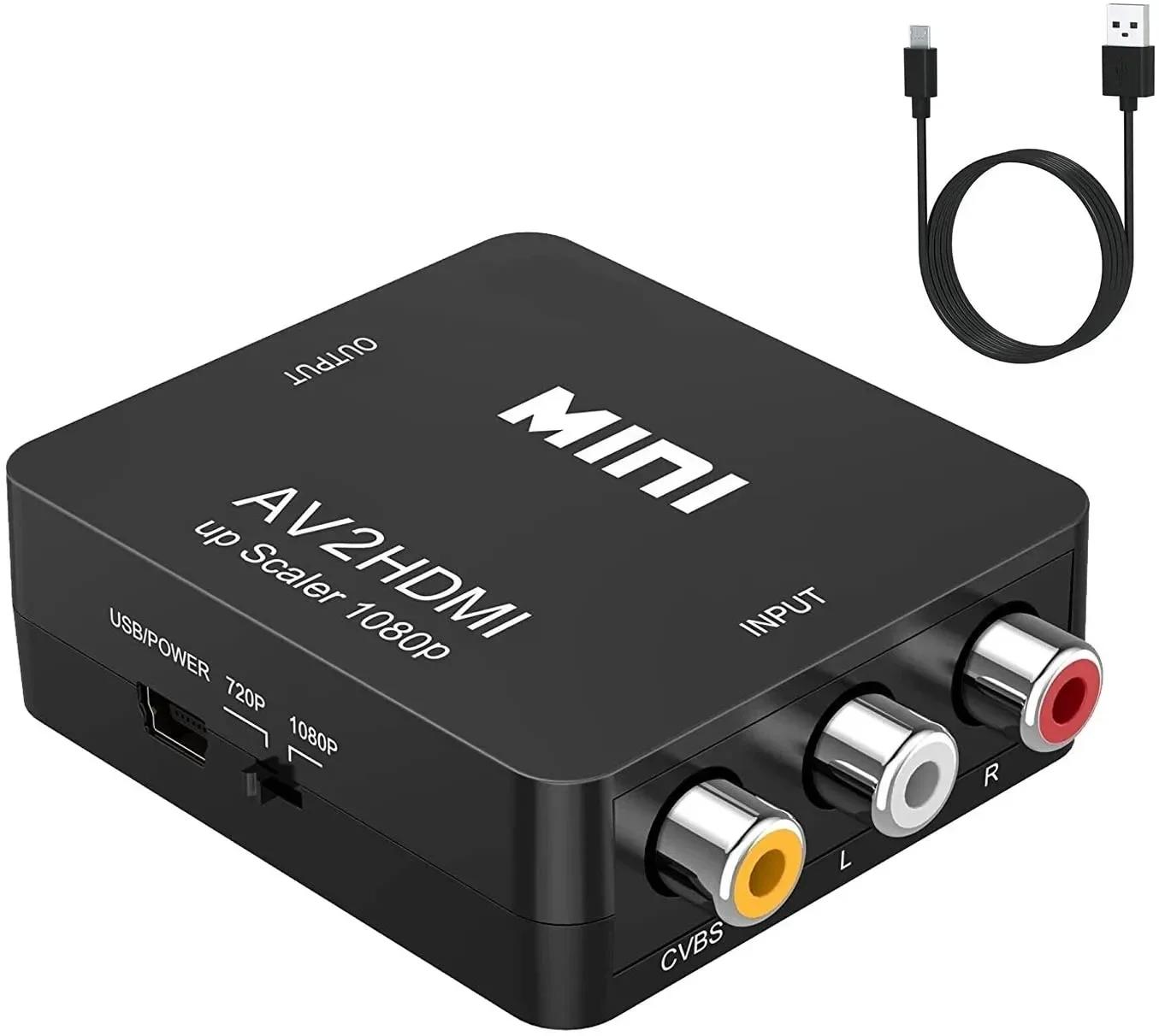 HD 1080P RCA AV vers HDMI convertisseur Mini AV vers HDMI RCA Composite CVBS adaptateur Audio vidéo 
