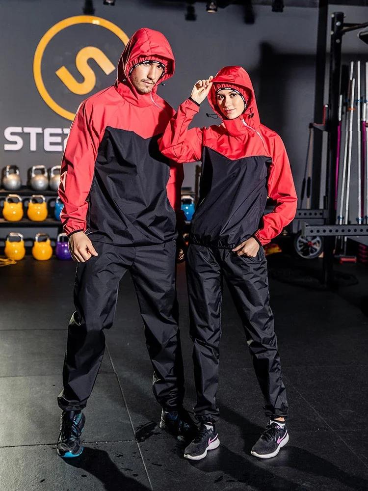 Combinaison de Sauna pour femmes et hommes, ensemble de vêtements de sport, pull à capuche, hauts de