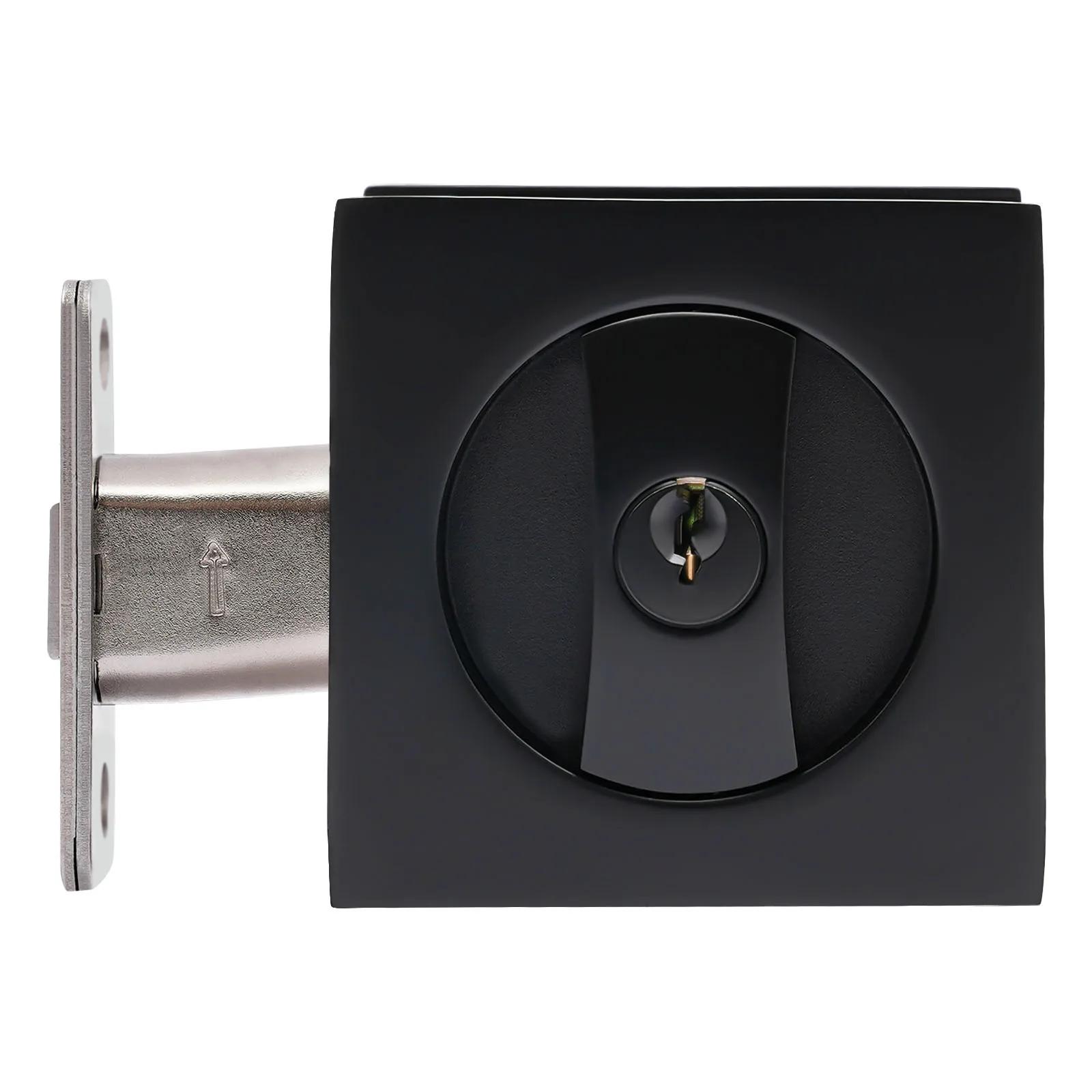 Serrure de porte coulissante carrée, serrure de sécurité de poche, loquet en alliage de Zinc et 3 * 