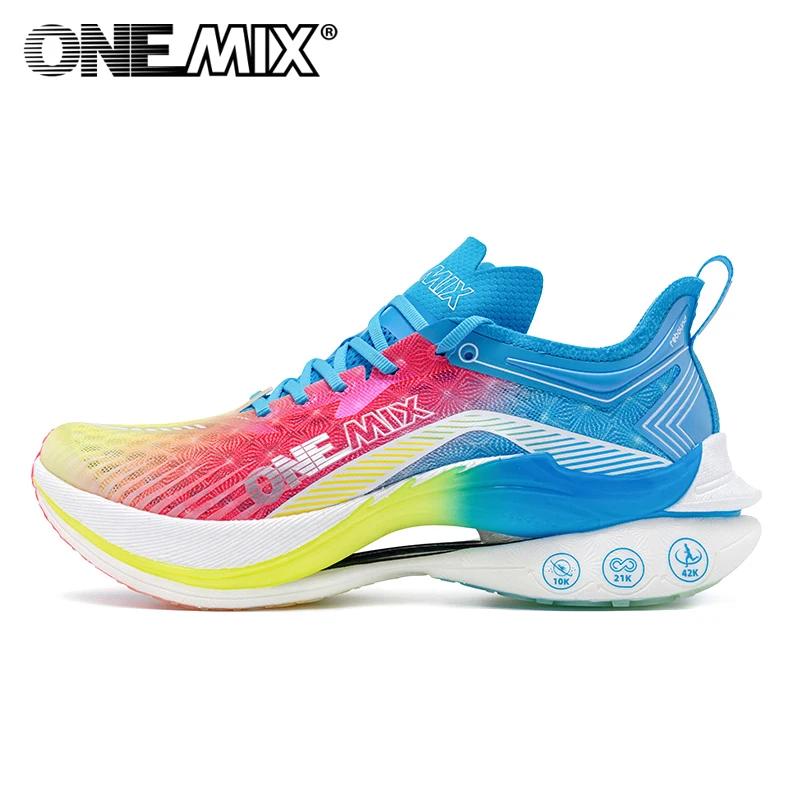 Chaussures de course de marathon ONEMIX avec plaque en carbone, soutien stable professionnel, amorti