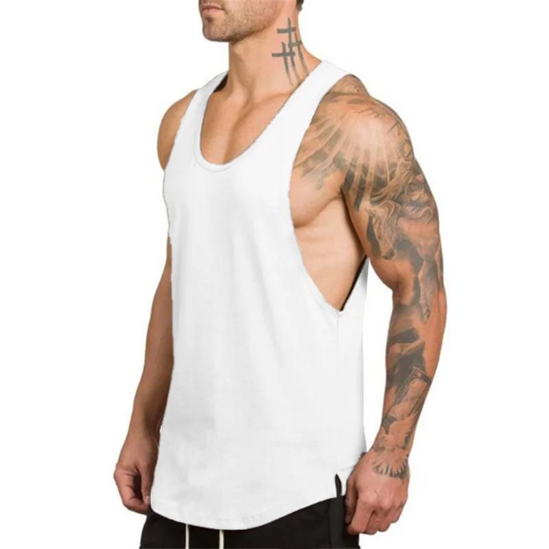 Débardeur musculaire homme coton respirant - T-shirt sans manches sport musculation course fitness