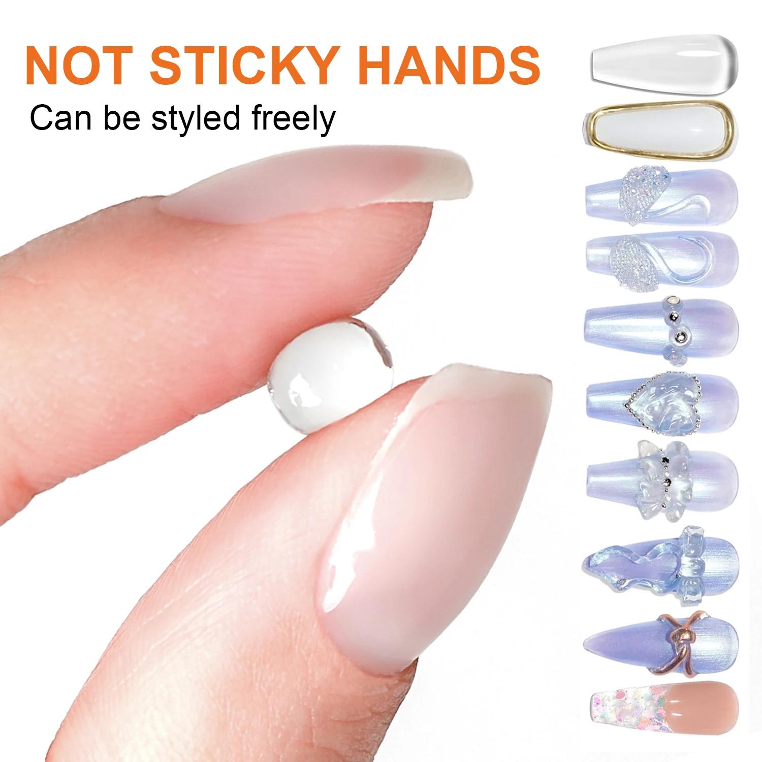Gel de colle à ongles solide pour ongles à pression, faux ongles, ongles en acrylique, Gel solide à 