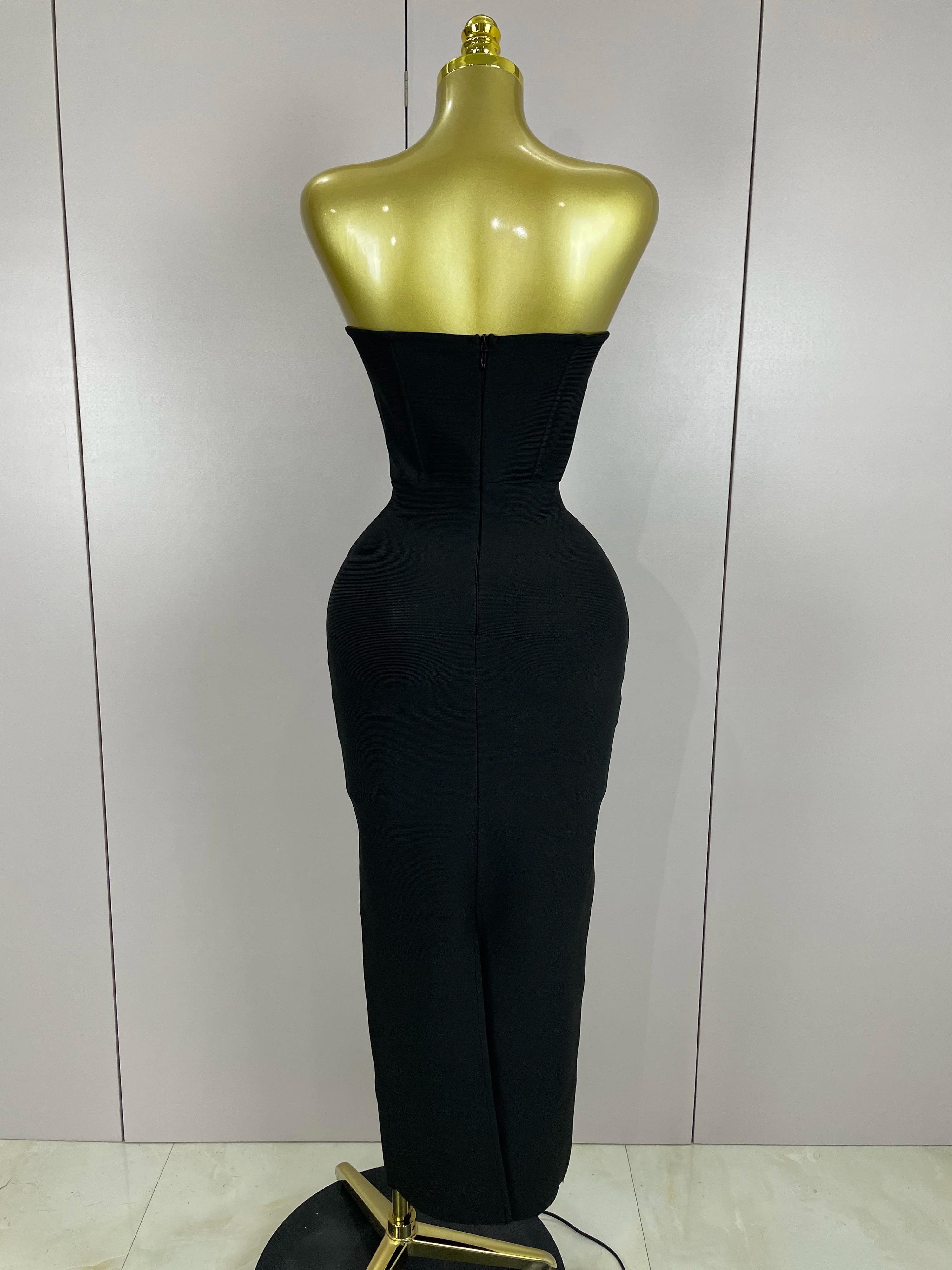 2025 femmes Sexy bretelles brillant strass moulante pansement longue robe mode célébrer soirée luxe