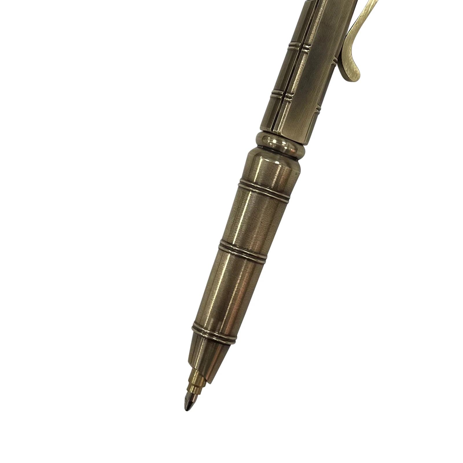Stylo à bille coulissant mécanique en laiton, outil d'écriture en plein air, fait à la main, créatif