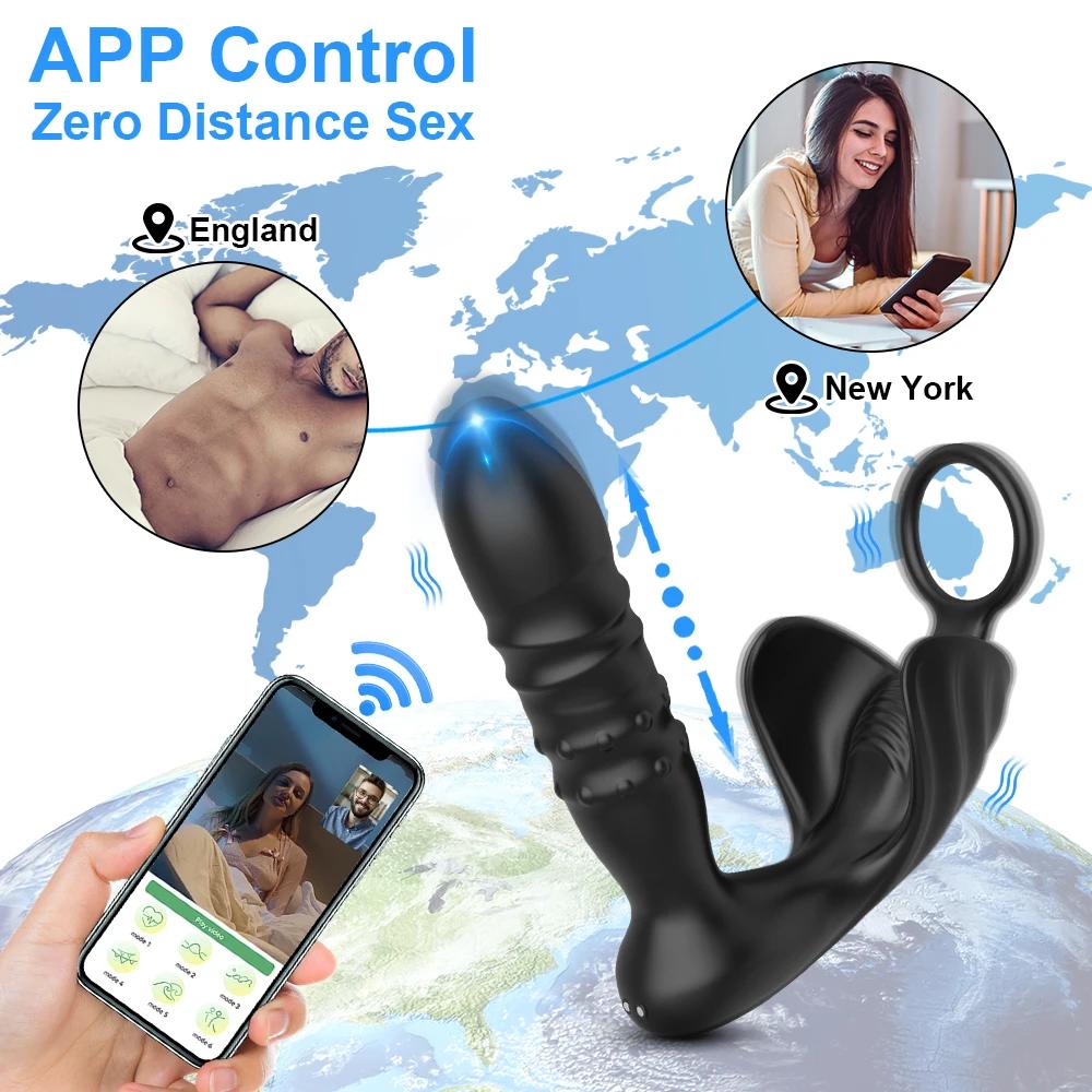 Vibromasseur Bluetooth pour hommes, masseur de prostate, vibromasseur anal gay, stimulateur de prost