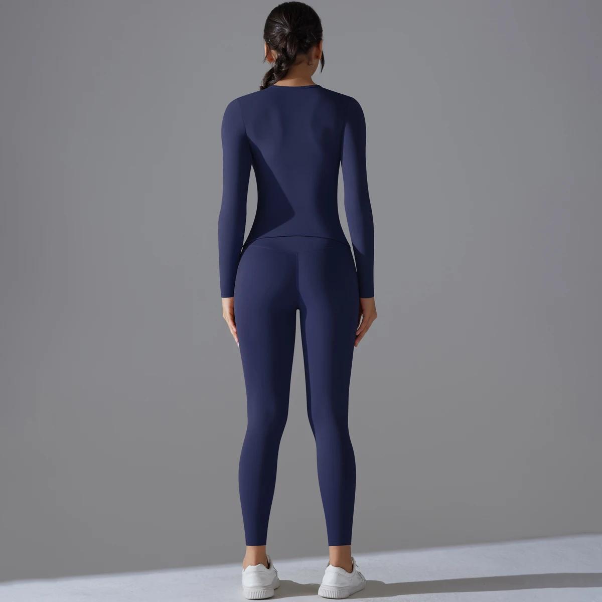 Costume de Yoga ensemble de sport manches respirant extensible GYM Yoga mince Fitness haut actif res