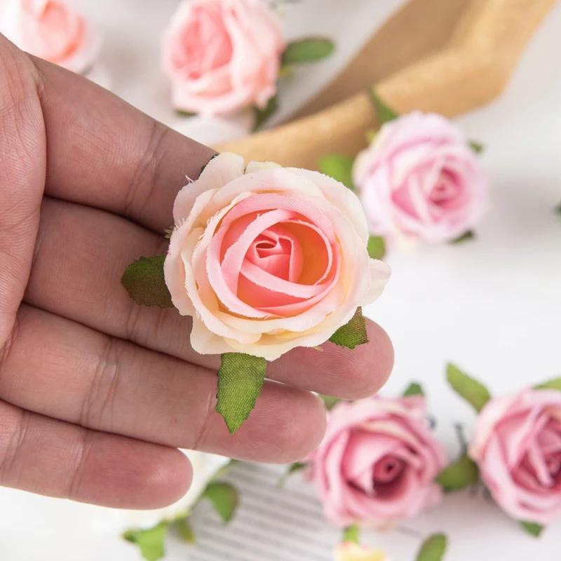 100 pièces fleurs artificielles bricolage boîte à bonbons gâteau décor à la maison couronnes décorat