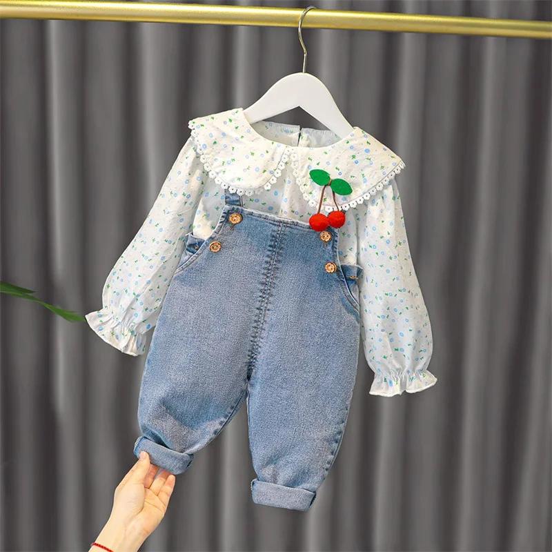 Ensemble de Vêtements pour Bébé Fille, Motif Floral, Manches sulf, Couleur Unie, Bavoirs Décontracté