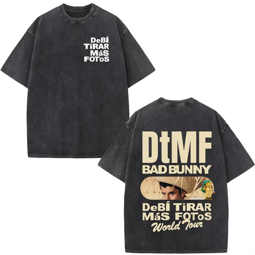 T-shirts vintage délavés pour hommes, style hip-hop, à manches courtes, streetwear, avec l'imprimé d