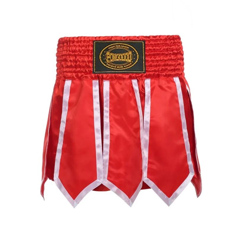 Shorts de combat Lotus avec motif ruban, pantalon de combat Sanda Muay Thai, pour entraînement de bo