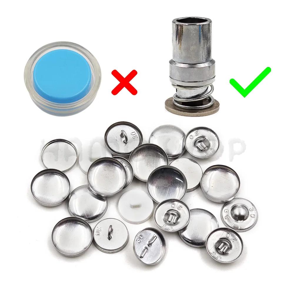 100 pièces ensembles/lot #16-60 bricolage boutons en tissu faits à la main forme de pain rond tissu 