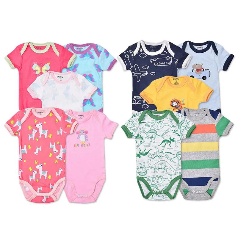 Combinaison à ailes en coton à manches courtes, 5 pièces, 3M-24M, body pour bébé