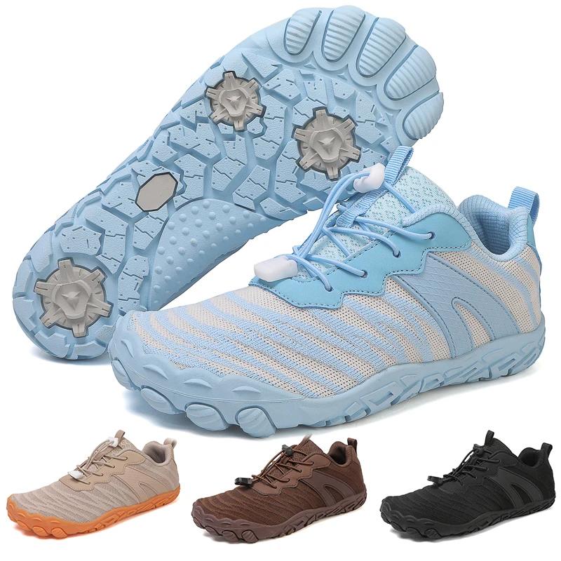 Chaussures larges pieds nus unisexes, entraîneur croisé à bout large, chaussures de course respirant