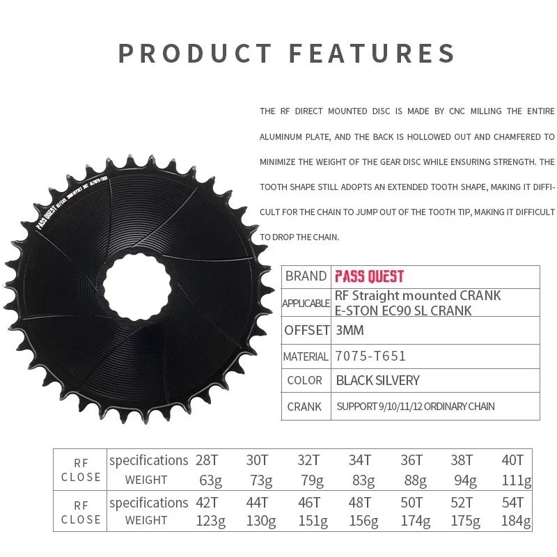 PASS QUEST 3mm décalage vtt plateau monté Direct pour E-STON Raceface roue VTT dents larges étroites