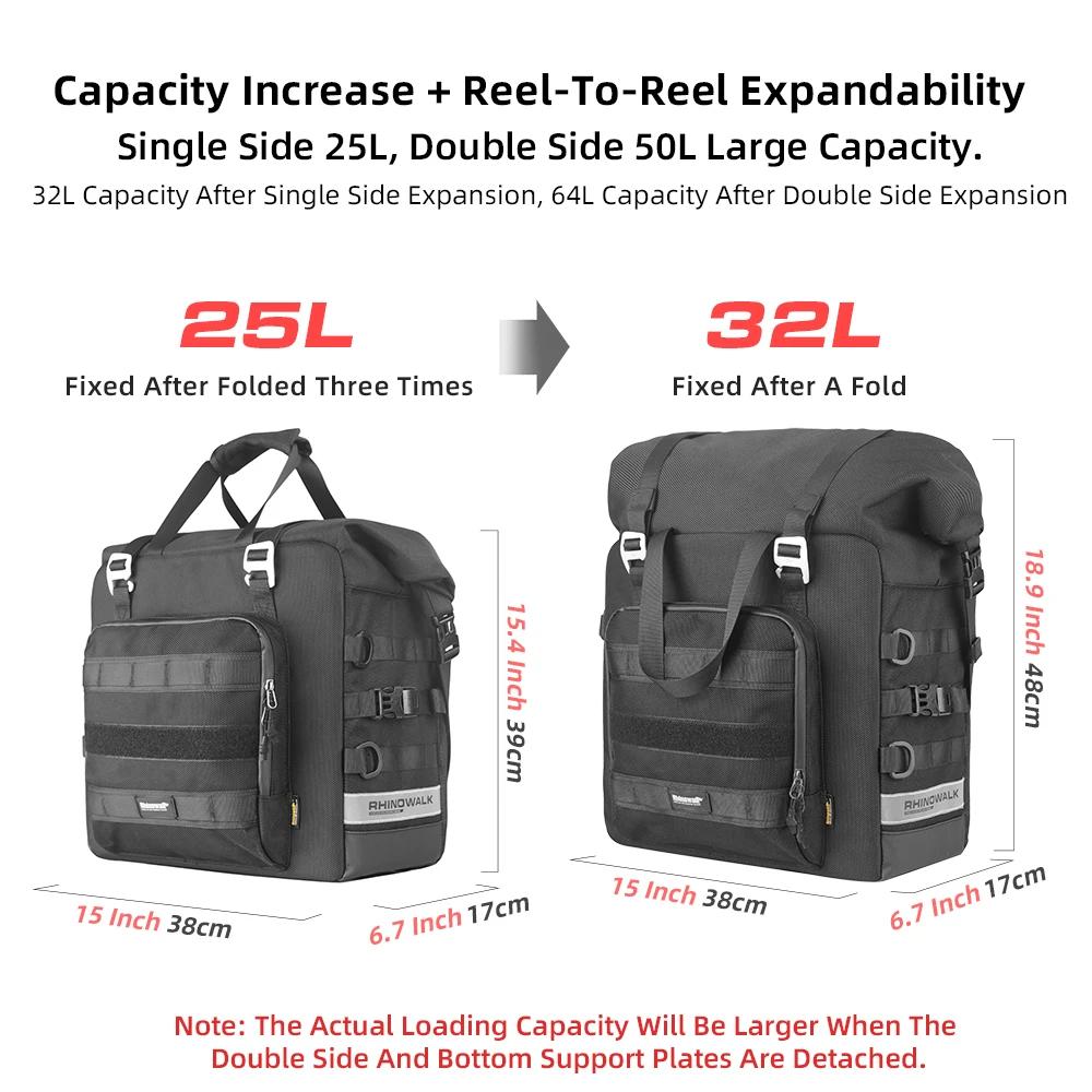 Bal inowalk-Sac Latéral Étanche pour Moto, Sacoche Extensible à Dégagement Rapide, Cube 3D, Moteur, 