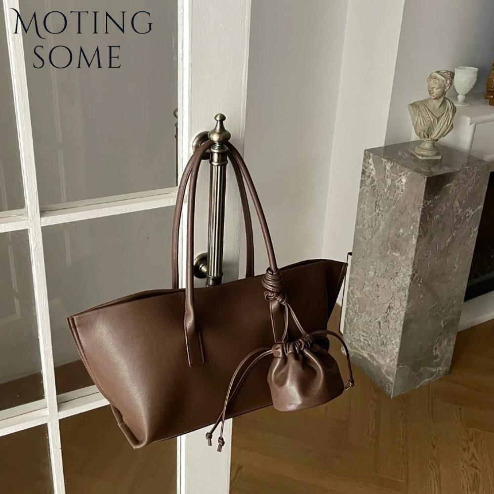 Motingsome grande capacité femmes sac nouveau luxe en cuir véritable sac à main et sac à main pochet