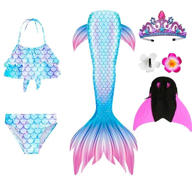 Queue de sirène de natation pour filles, robe de plage pour enfants, bain de piscine, nageoire à mai