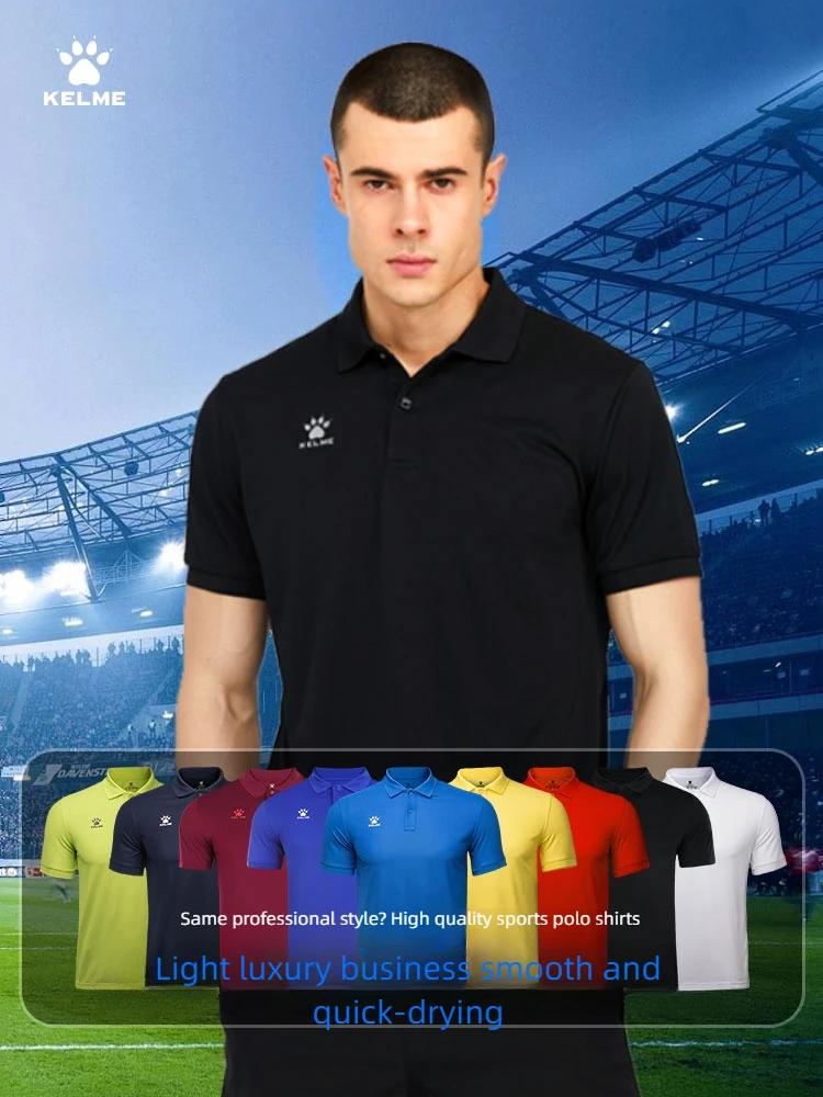 Kelme Polo hommes été séchage rapide à manches courtes T-shirt Club formation Football uniformes che