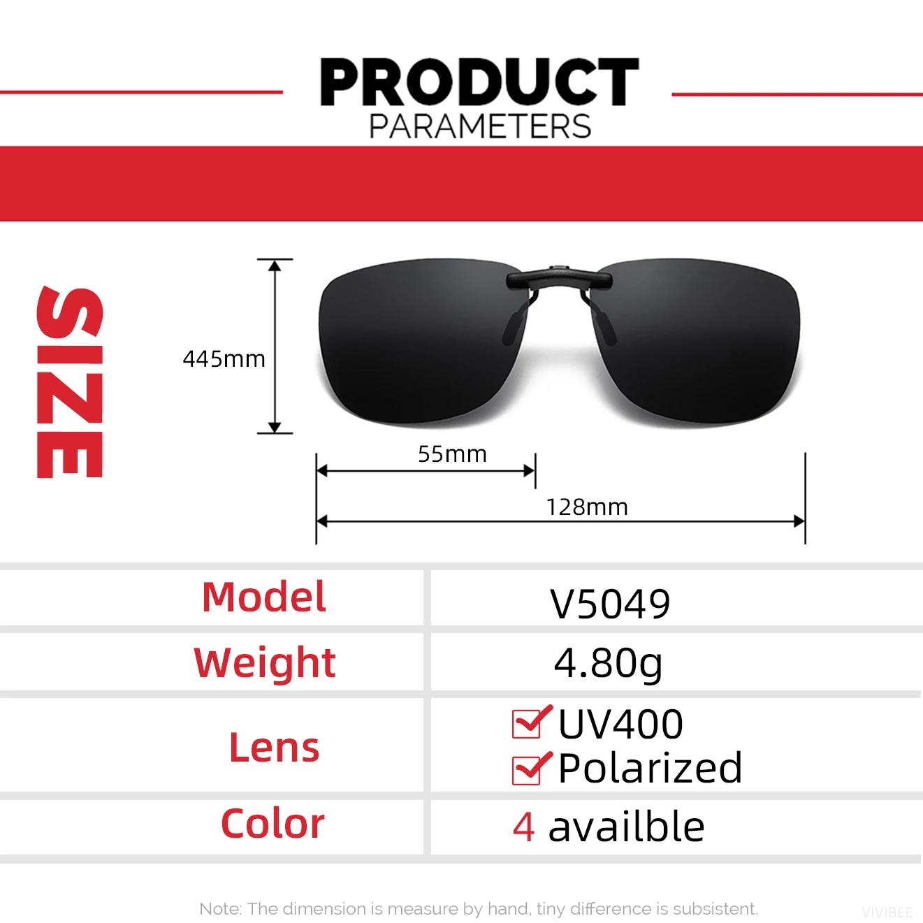Lunettes de soleil polarisées à Clip carré pour femmes et hommes, verres noirs UV400, Vision nocturn