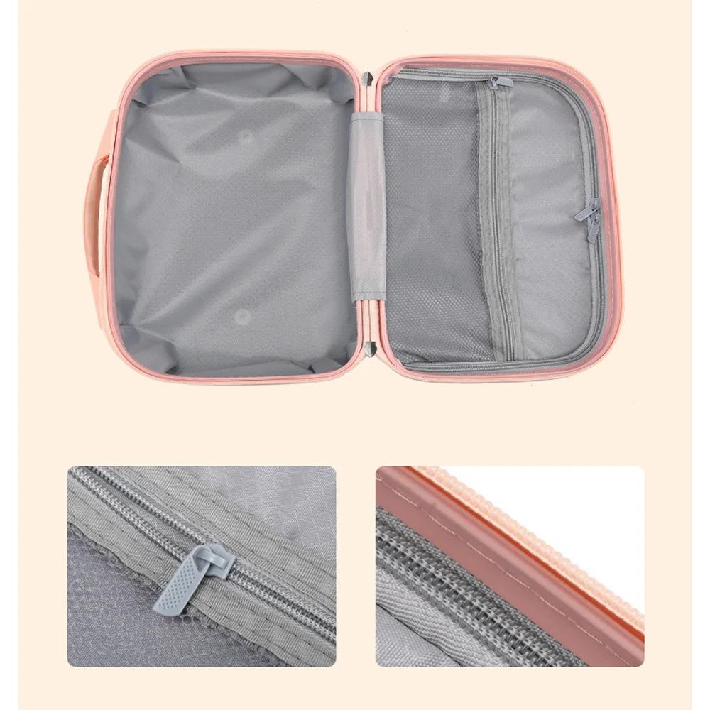 Sac à cosmétiques de 14 pouces, petite valise de voyage pour femmes, bagage à compression, taille: 3