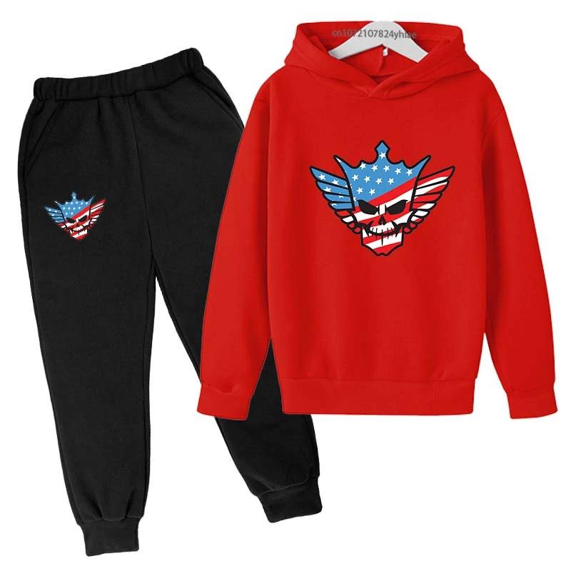 Enfants automne printemps mode Cody WWE 2 pièces pull à capuche + pantalon survêtements 2-13 ans gar