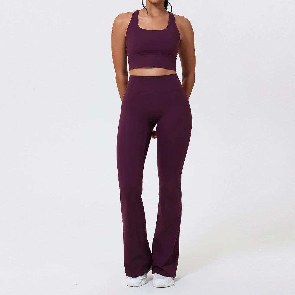 2 pièces costume de Yoga ensemble de sport vêtements de Yoga ensemble de gymnastique femmes survêtem