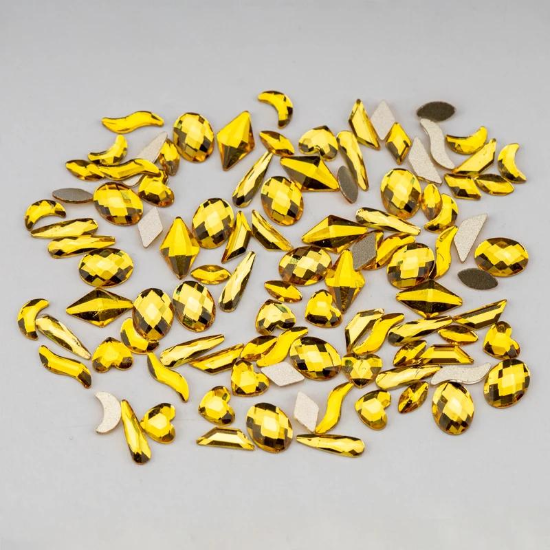 VDD 100/500 pièces nouvelle couleur forme mixte verre cristal Strass Flatback Strass paillettes bril