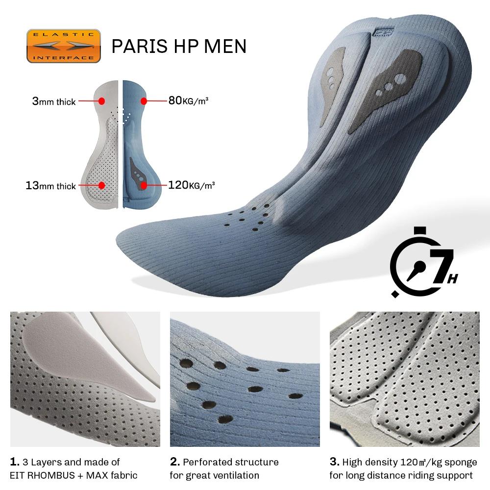 Short cyclisme hommes RION cuissard rembourré longue distance VTT coupe ajustée interface élastique