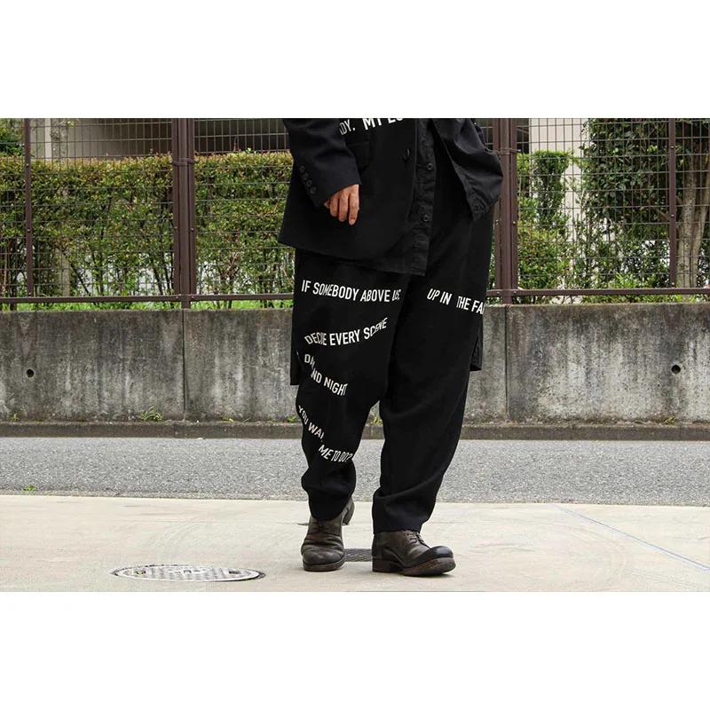 Pantalon pour hommes avec slogan de style sombre et de niche au design original TOP-YAMAMOTO, une ma