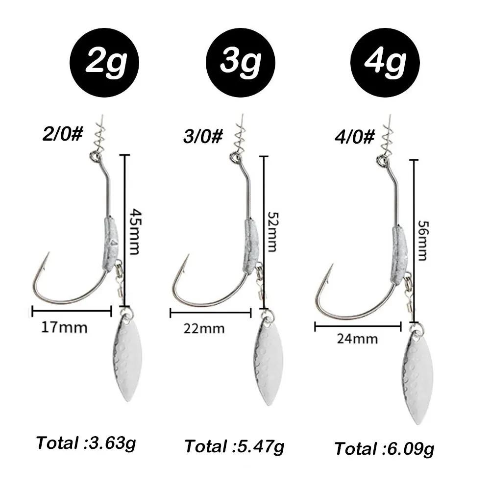 Hameçons de pêche en acier au carbone avec goupille de verrouillage Spinner, appâts souples, tête de