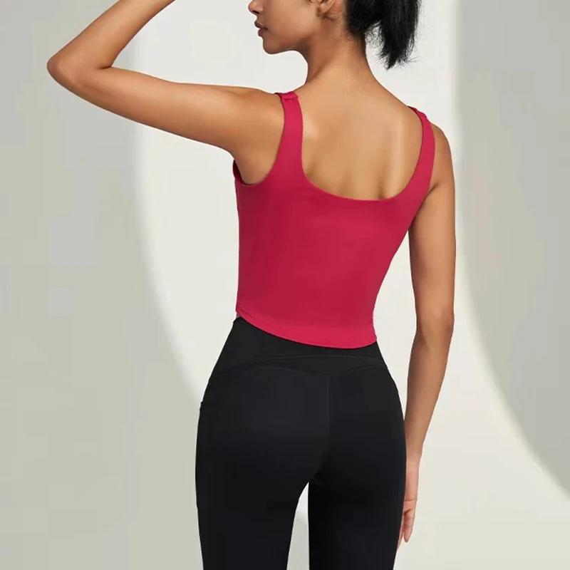 Gilet de sport fitness pour femmes, camisole, beau dos, course à pied, absorbant les chocs, rassembl