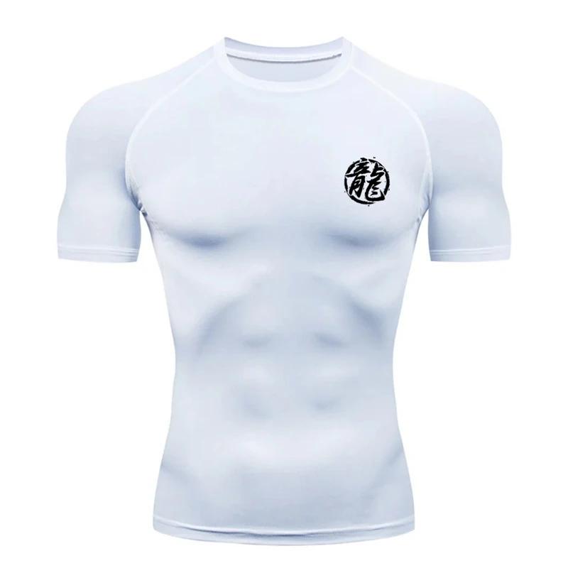 Chemise de compression à imprimé Dragon Rick pour hommes, maillots de base athlétiques, t-shirts à s