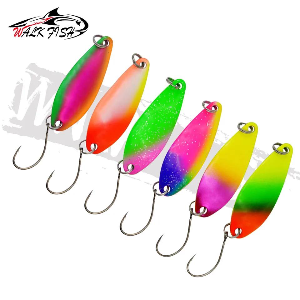 PIED POISSON MARCHE POISSON 5/6/10PCS Pêche Appât 40mm 5g Cuillère De Pêche Truite Leurre De Pêche A