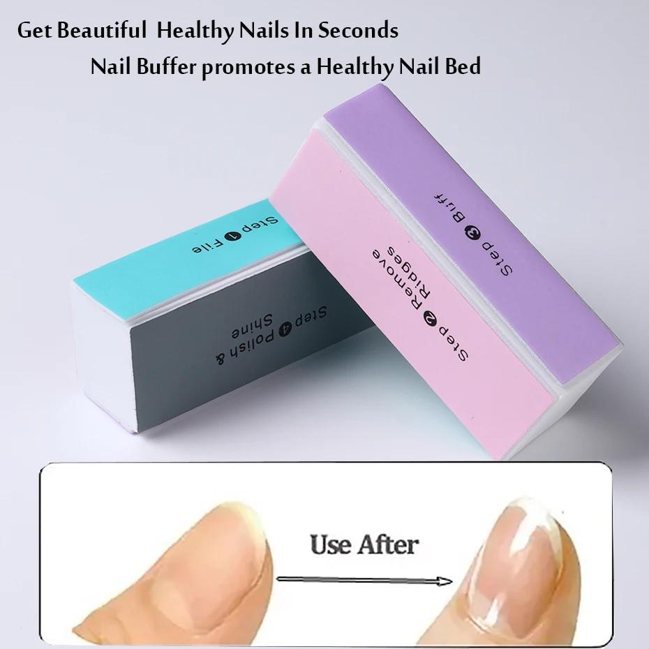 Tampons à ongles en éponge 4 côtés, bloc de ponçage coloré, meulage, polissage, lime à ongles, outil