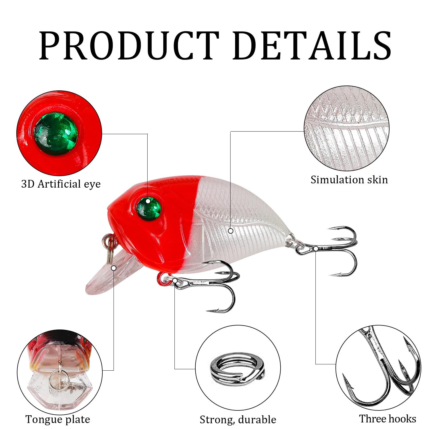 Lot d'appâts artificiels durs flottants pour la pêche, leurre pour attraper des poissons tels que le