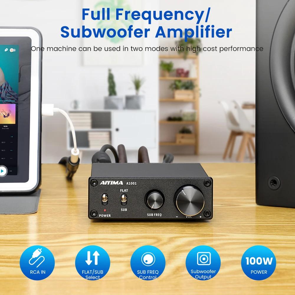 Amplificateur de subwoofer AIYIMA A1001 100W, amplificateur de puissance TPA3116, amplificateur de s