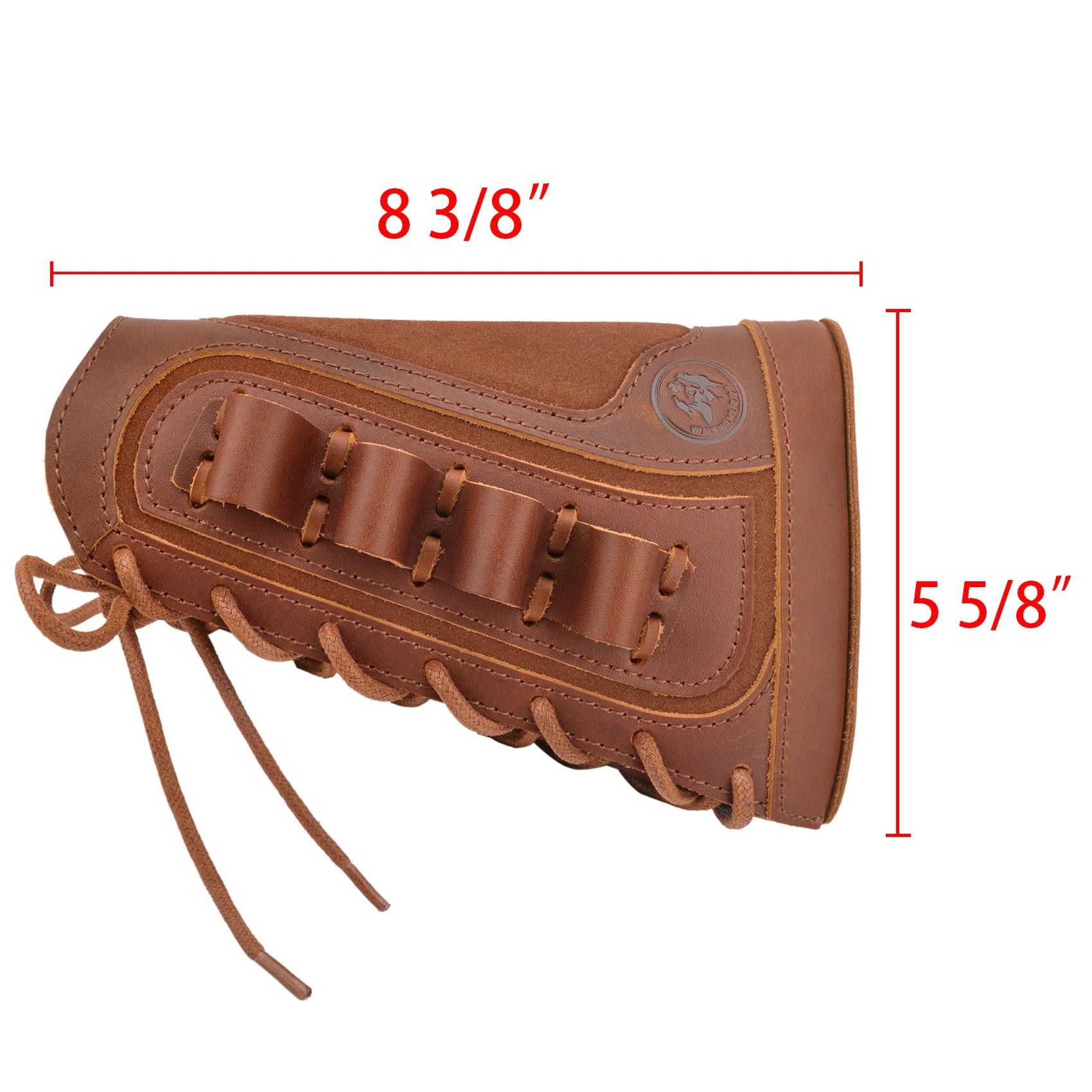 Coussin de repose-joue en cuir pour fusil de chasse, calibre 12, pour chasseur gauche ou chasseur dr