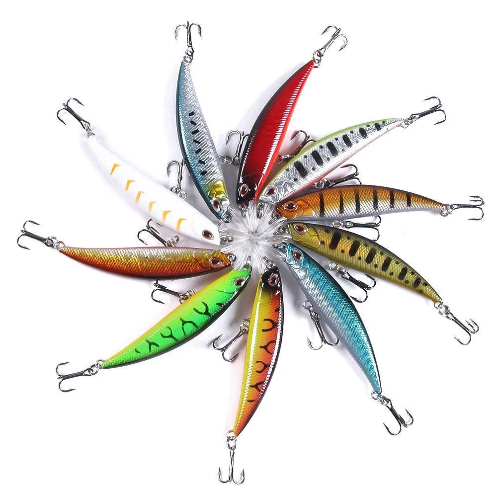 10 pièces/lot vairon 8g 9g 13.3g 26g leurre de pêche flottant appât dur Pesca attirail Jerkbait Swim