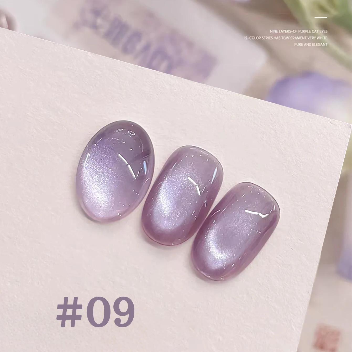 1-12 pièces TC populaire violet oeil de chat vernis à ongles Gel ensemble UV Gel tremper les ongles 