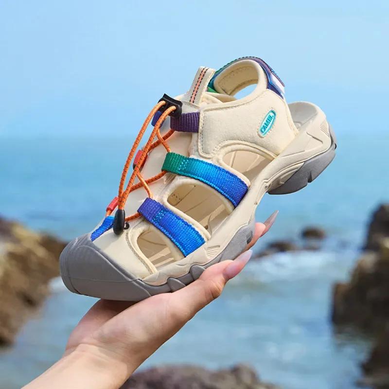 GOLDEN CAMEL-Chaussures Baotou pour femmes, sandales d'extérieur, non ald, résistantes à l'usure, dé